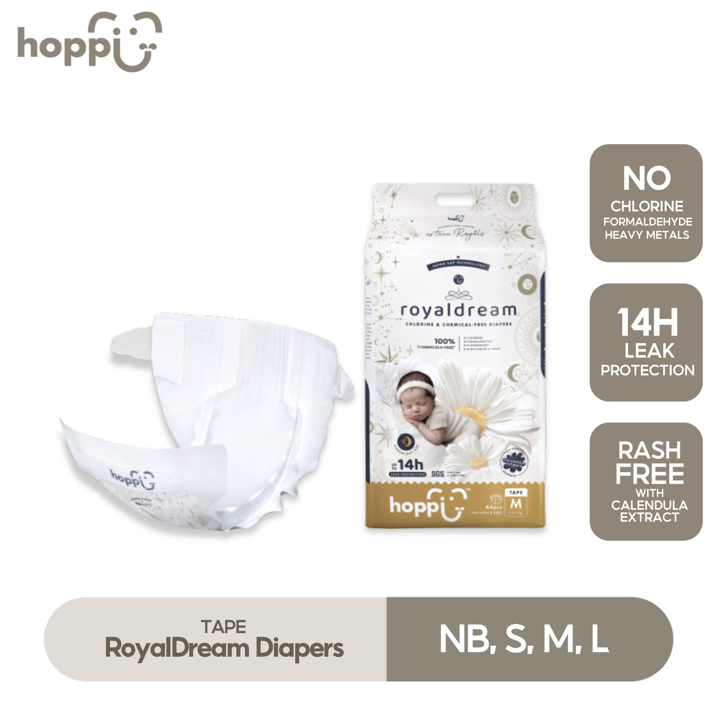 Hoppi RoyalDream Baby Diaper Tape