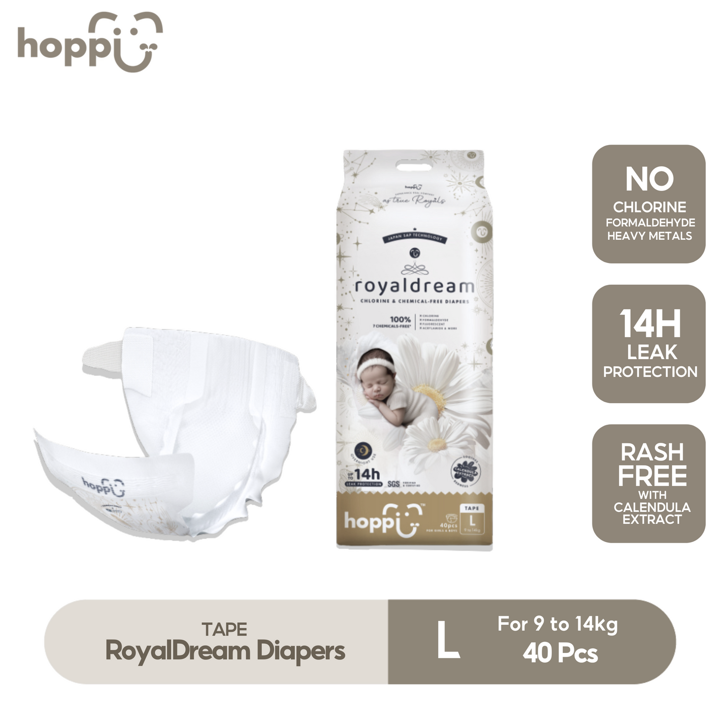 Hoppi RoyalDream Baby Diaper Tape