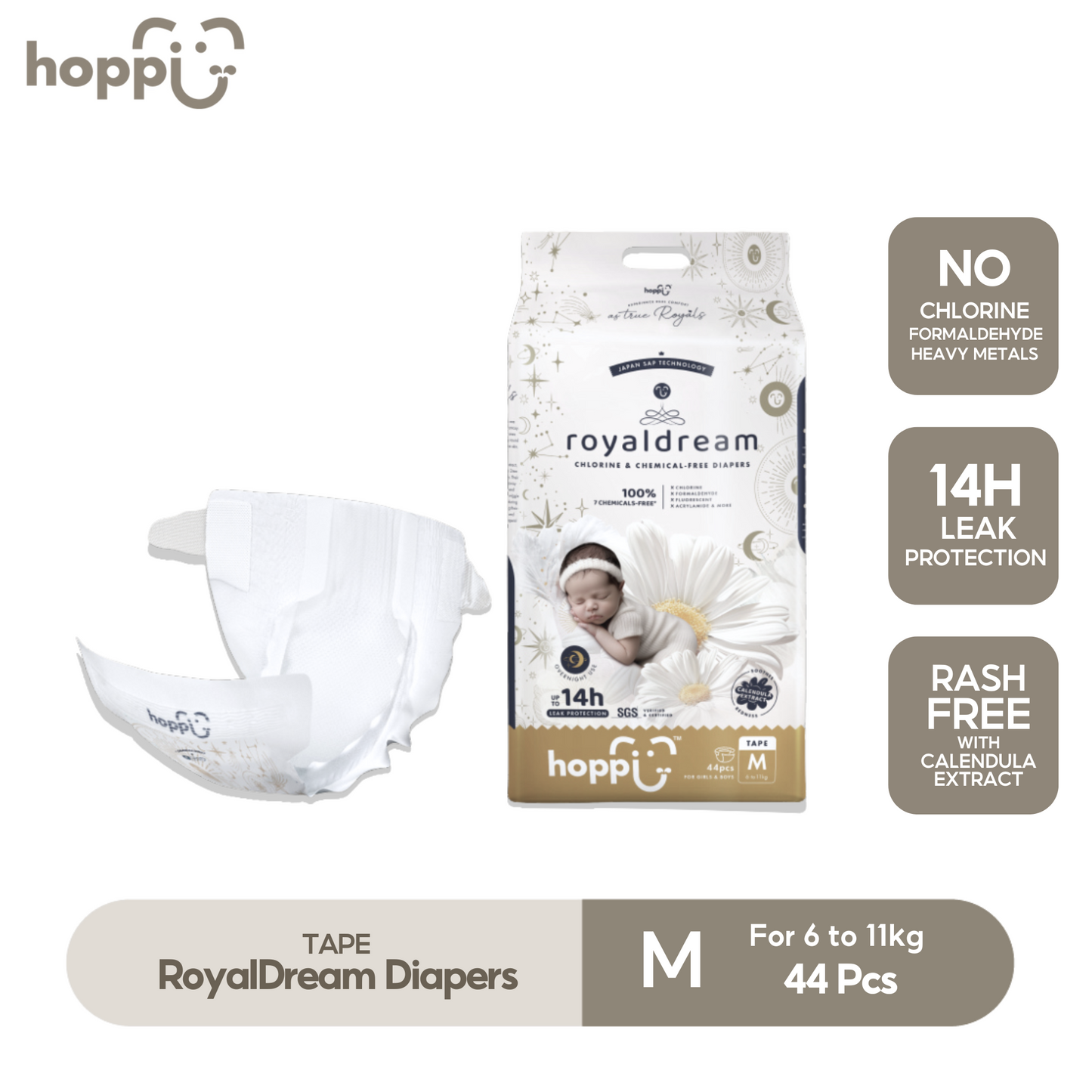 Hoppi RoyalDream Baby Diaper Tape