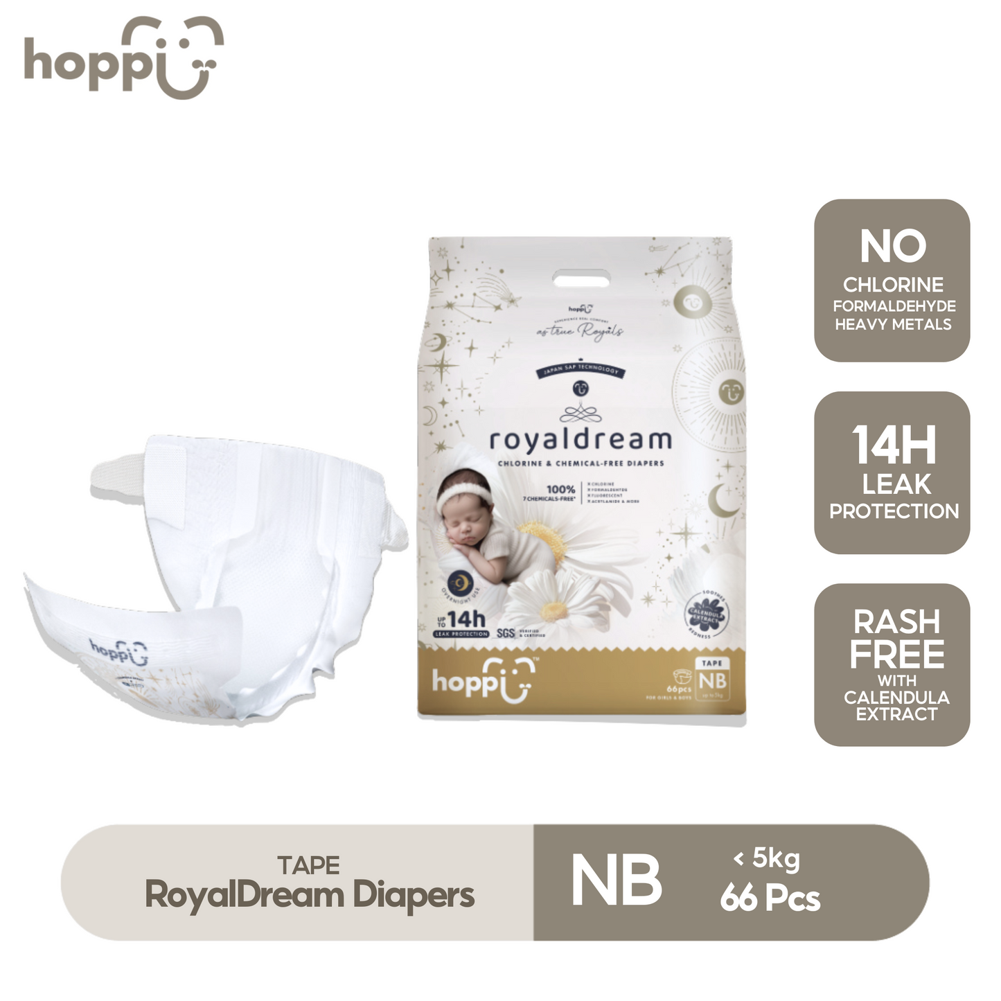 Hoppi RoyalDream Baby Diaper Tape