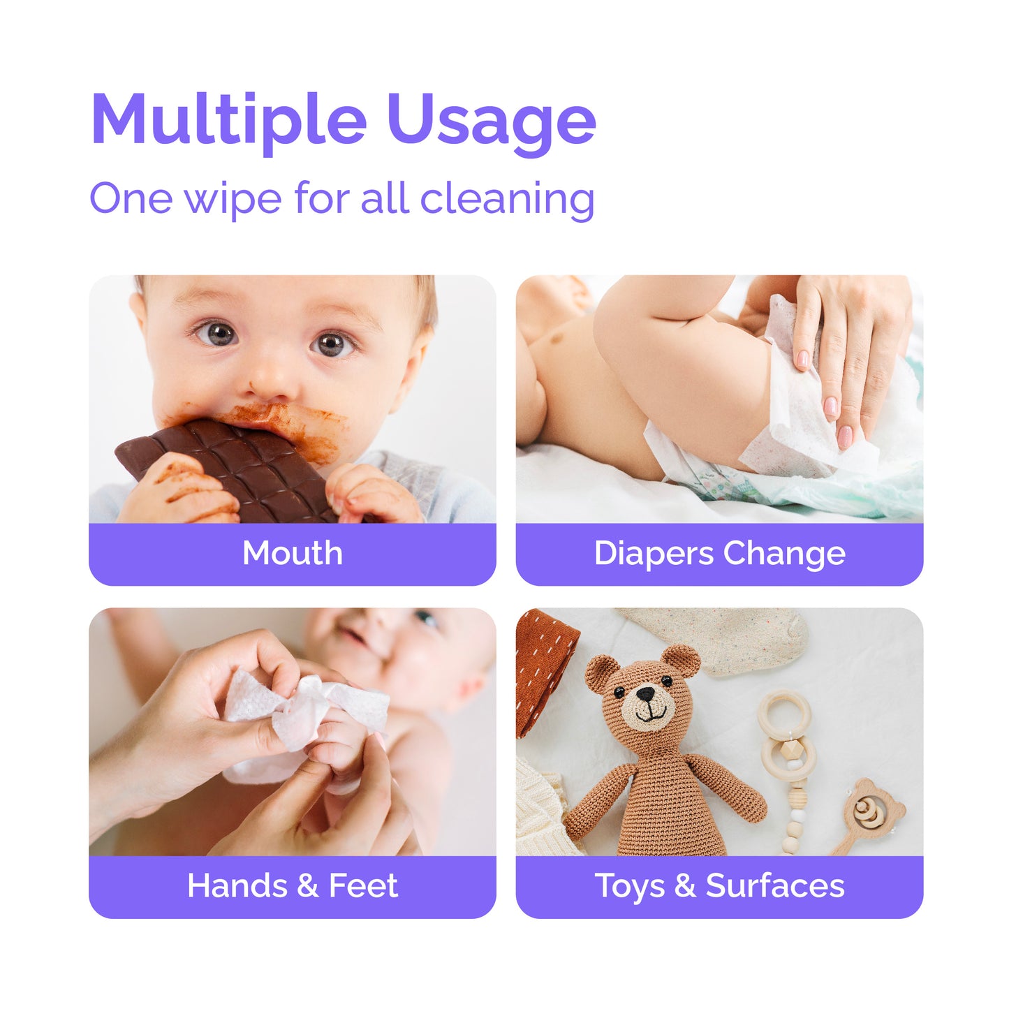 Hoppi Glacier Luxury Water Wipes (80 Wipes x 2 packs) Water from French Alps