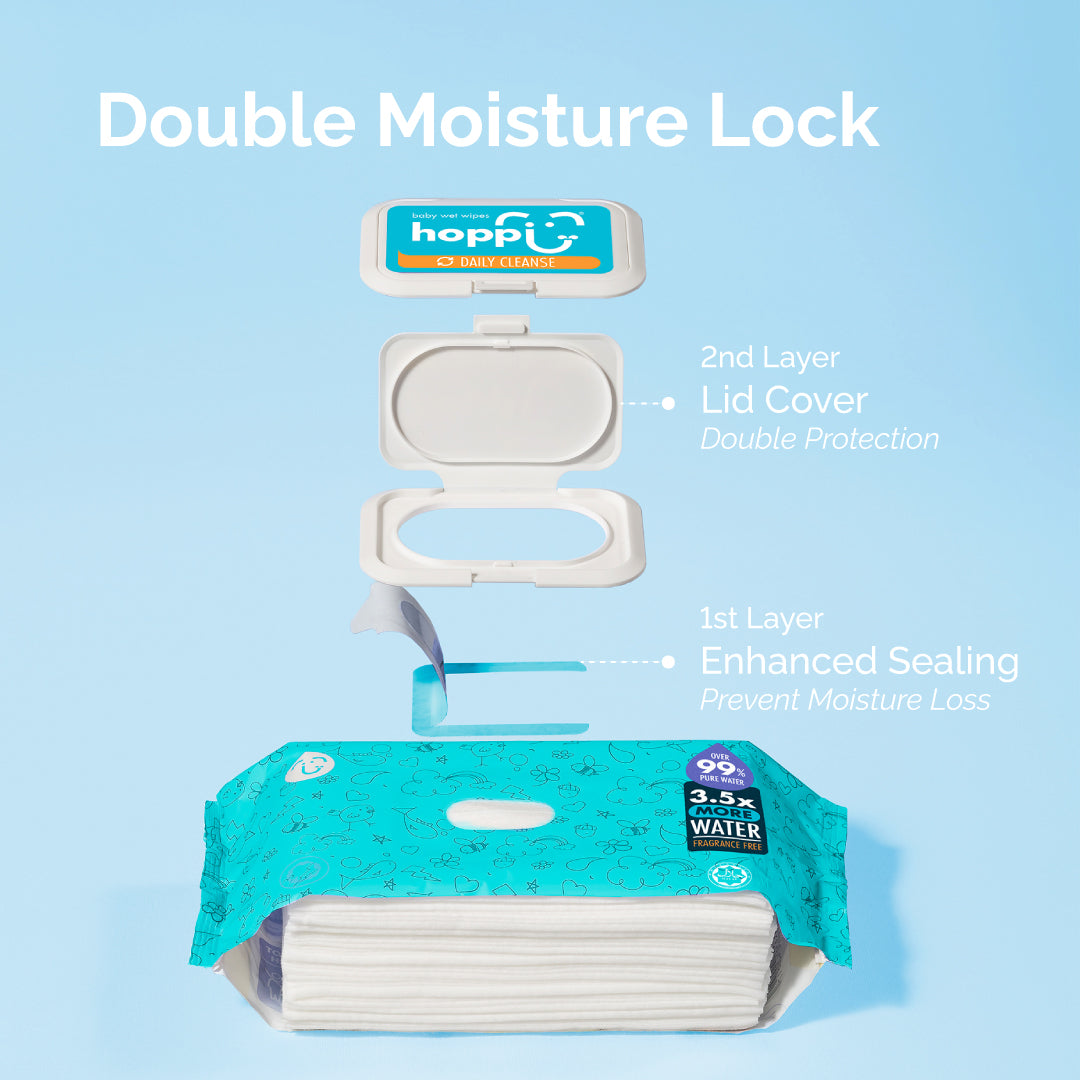 Hoppi Baby Wet Wipes (80 Wipes x 3 Packs)